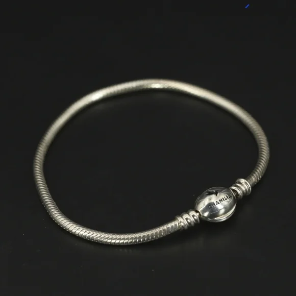 CHAMILLIA 3mm Snake Chain Link 7.5" Barrel Clasp Bracelet - 13g Sterling Silver - Picture 2 of 6